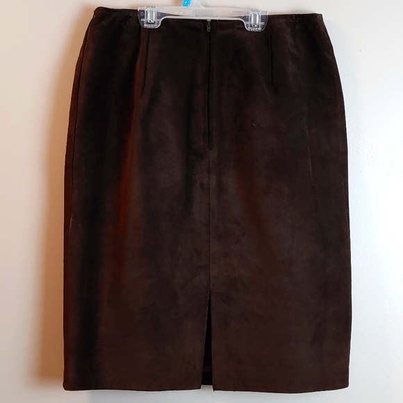 Danier Brown Suede Leather Midi Skirt - Picture 5 of 7